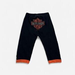 Harley-Davidson Baby Toddler Sweatpants Black Orange Logo 12M Cotton USA Biker
